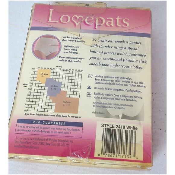 Vintage LovePats Stretch Nylon Brief Panties 3 Pair Sz 11-14 New Off-White READ - Picture 3 of 7